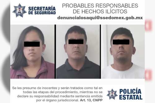 Detienen a tres presuntos secuestradores de Toluca